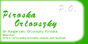 piroska orlovszky business card